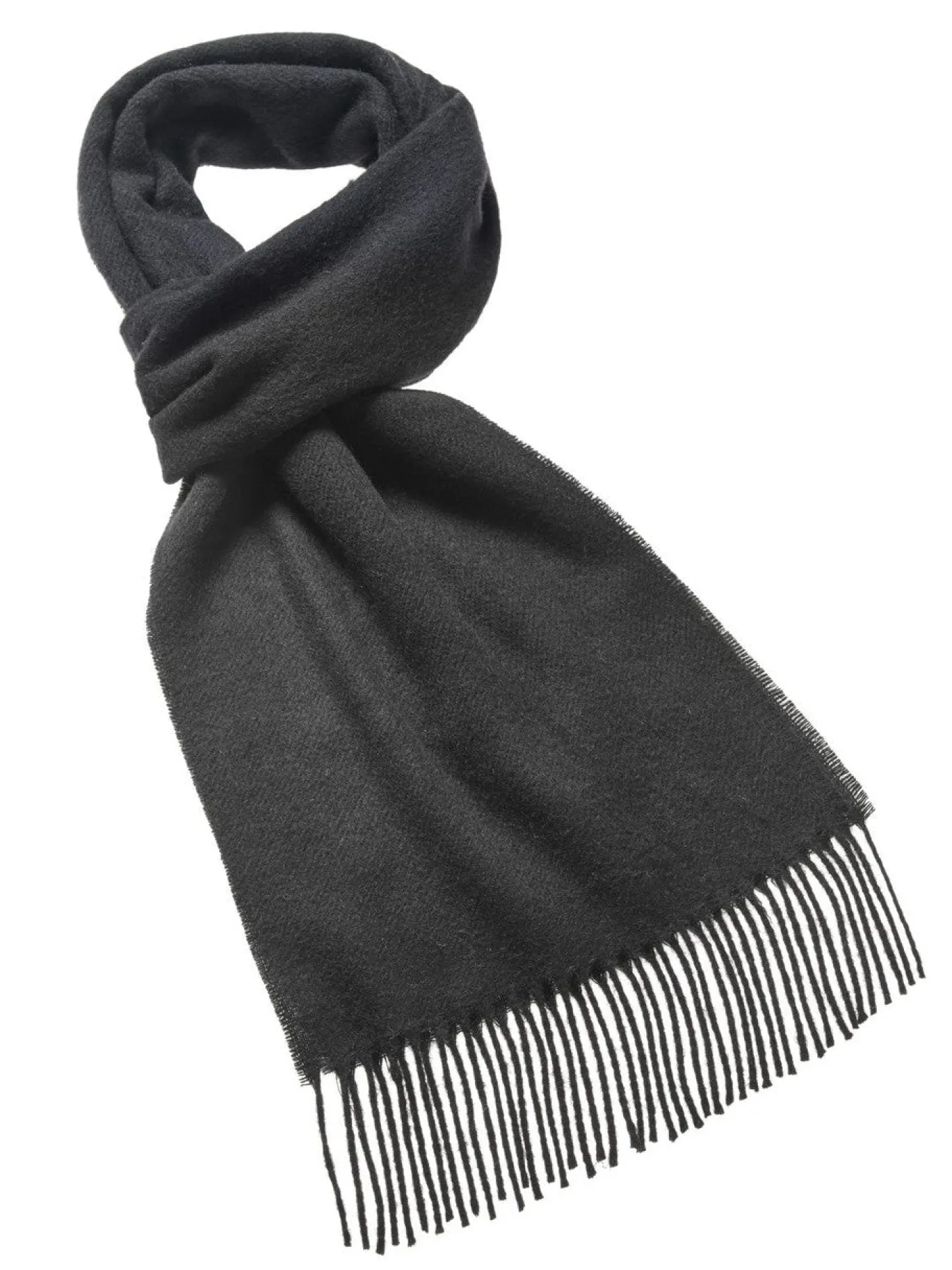 Luxury Black Merino Lambswool Scarf