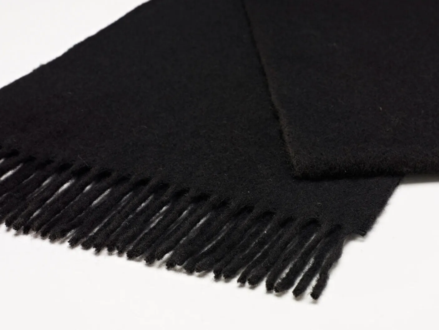 Luxury Black Merino Lambswool Scarf