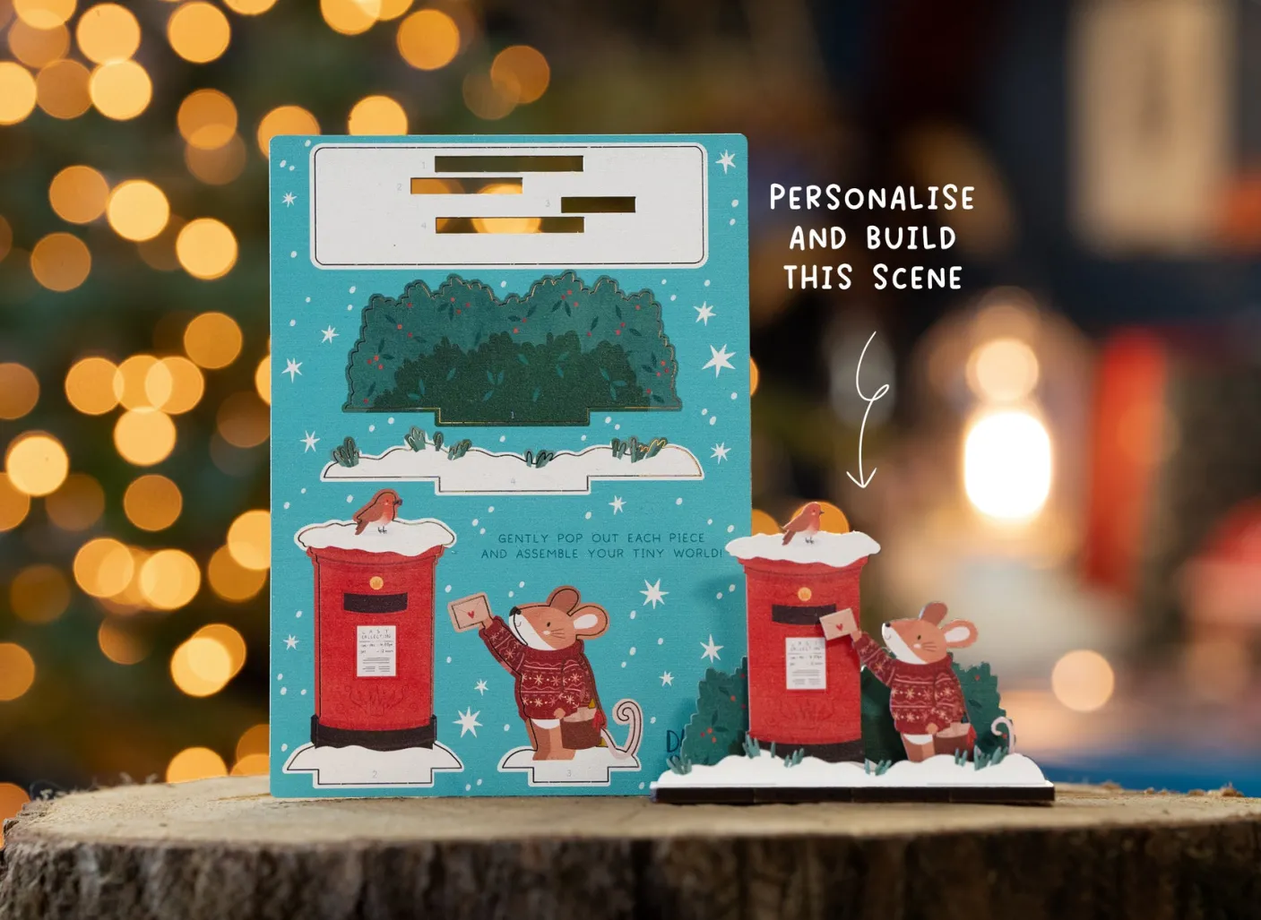 Christmas Postbox Mouse Pop Out Card