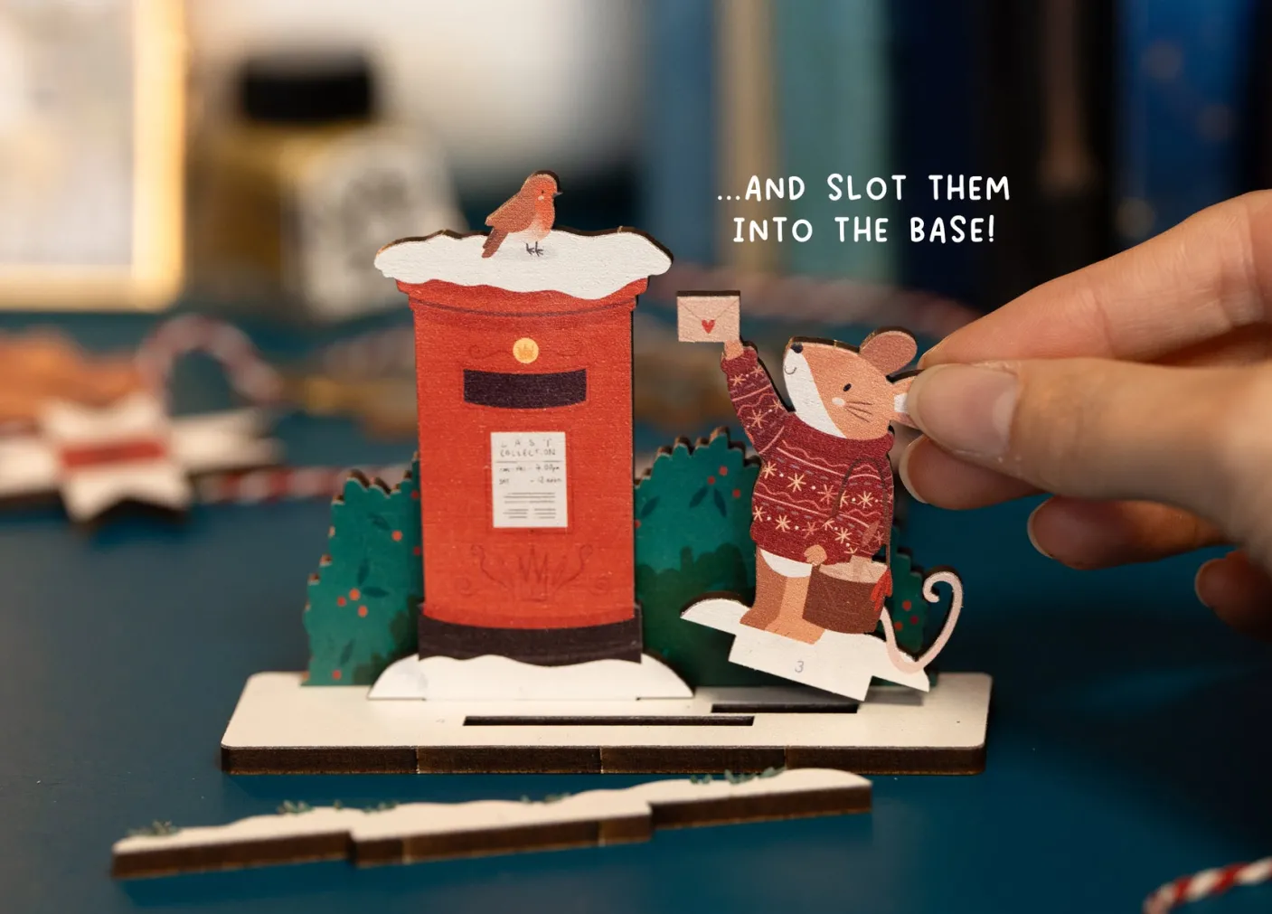 Christmas Postbox Mouse Pop Out Card