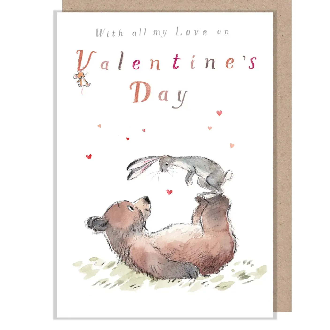 Bear and Hare "With all my Love on Valentine's Day" Greetings Card