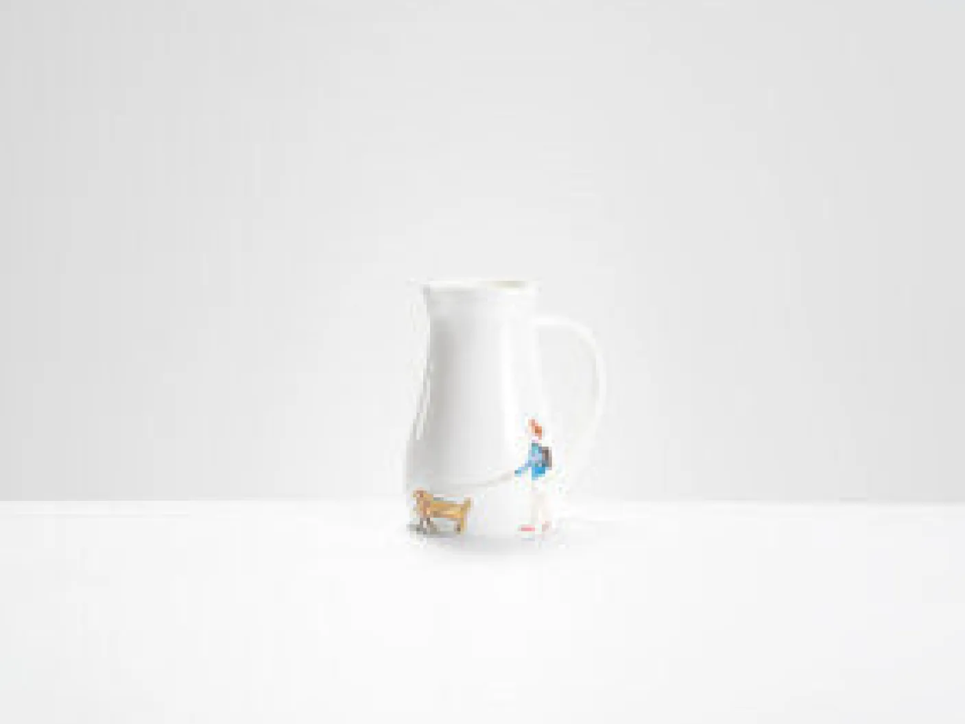 Girl and Two Dogs Jug