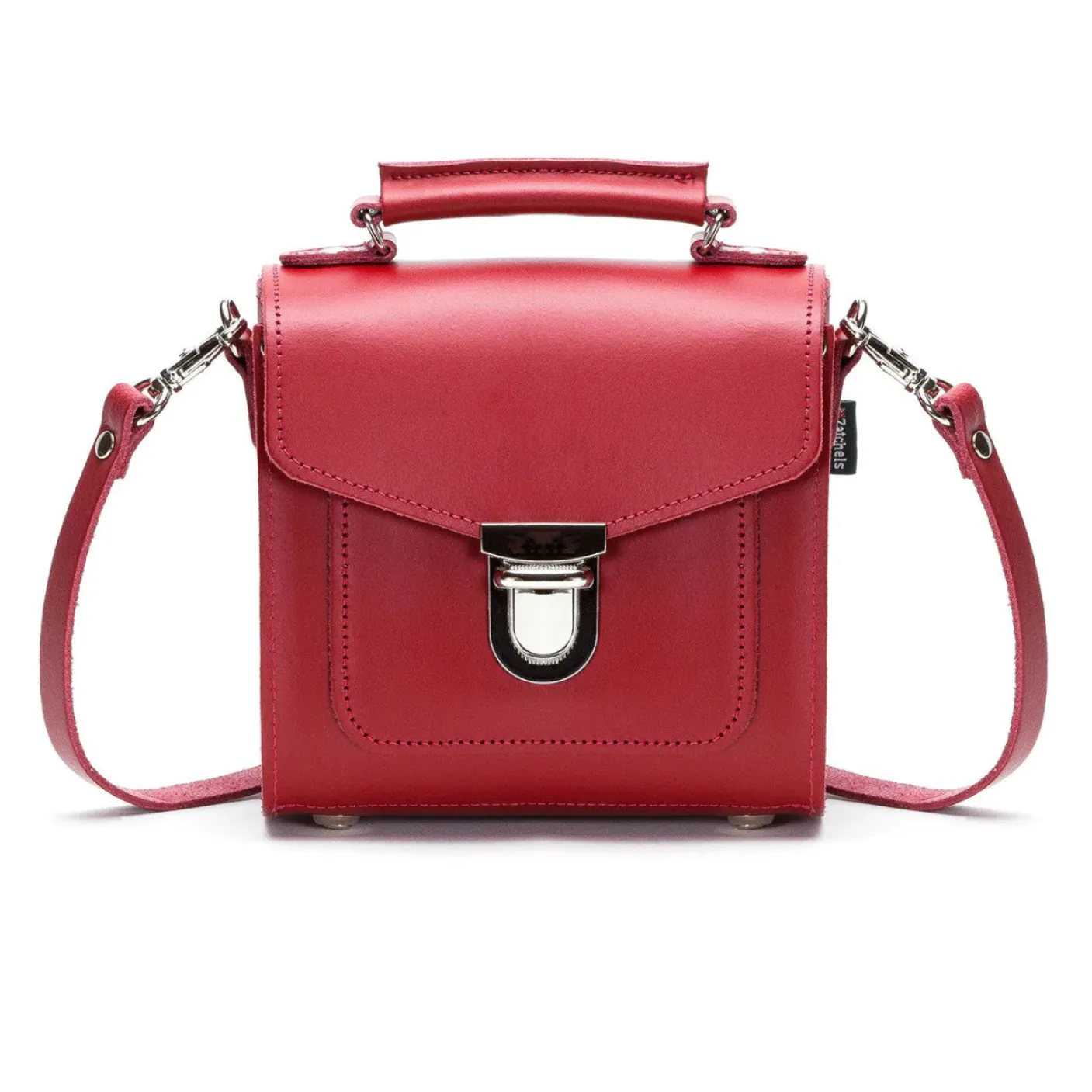 Zatchels Handmade Leather Sugarcube Plus Handbag - Red