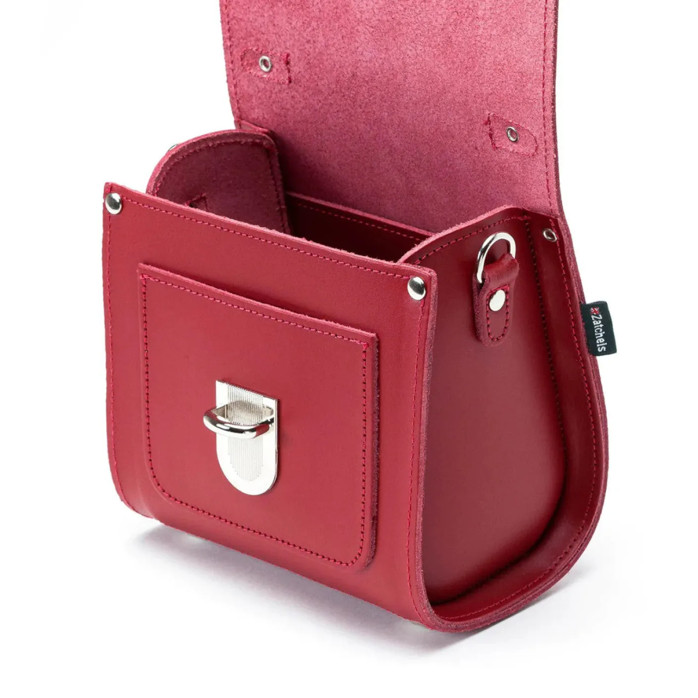 Zatchels Handmade Leather Sugarcube Plus Handbag - Red
