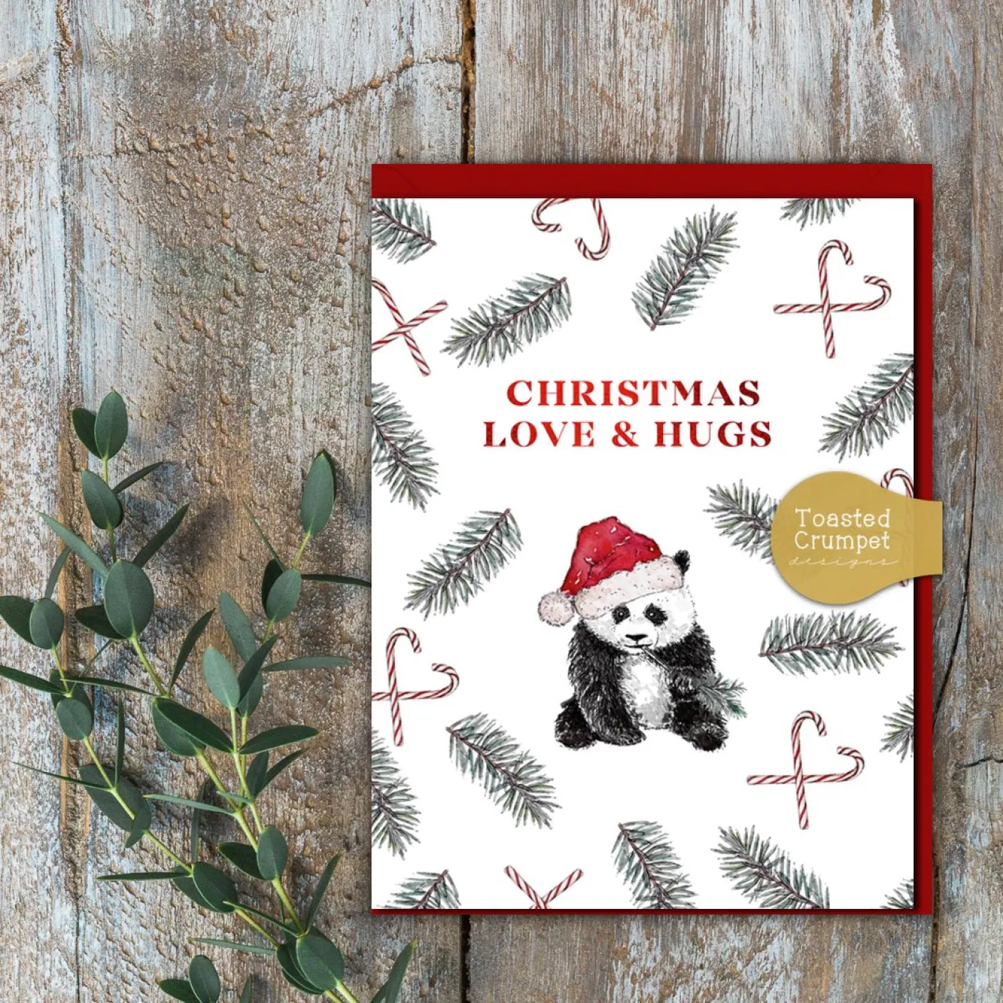 Christmas Love & Hugs Greetings Card