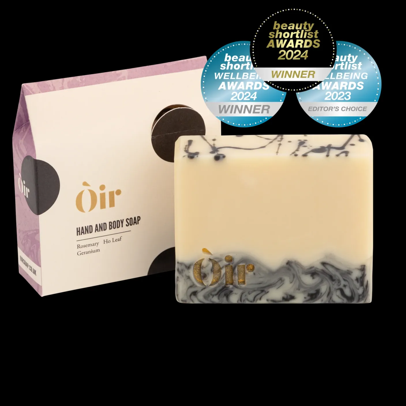 Òir Rosemary, Ho Leaf, Geranium Luxury Hand & Body Soap