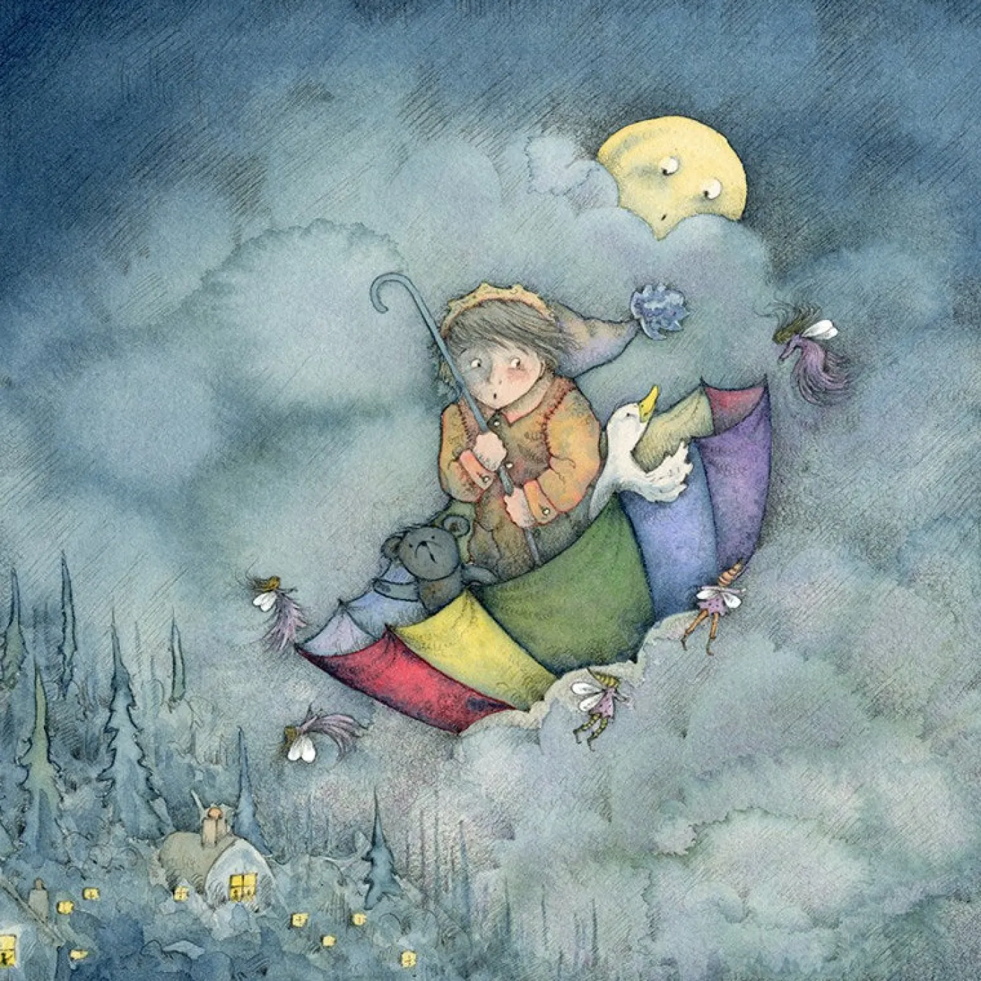 The Wind in a Frolic Greeting Card