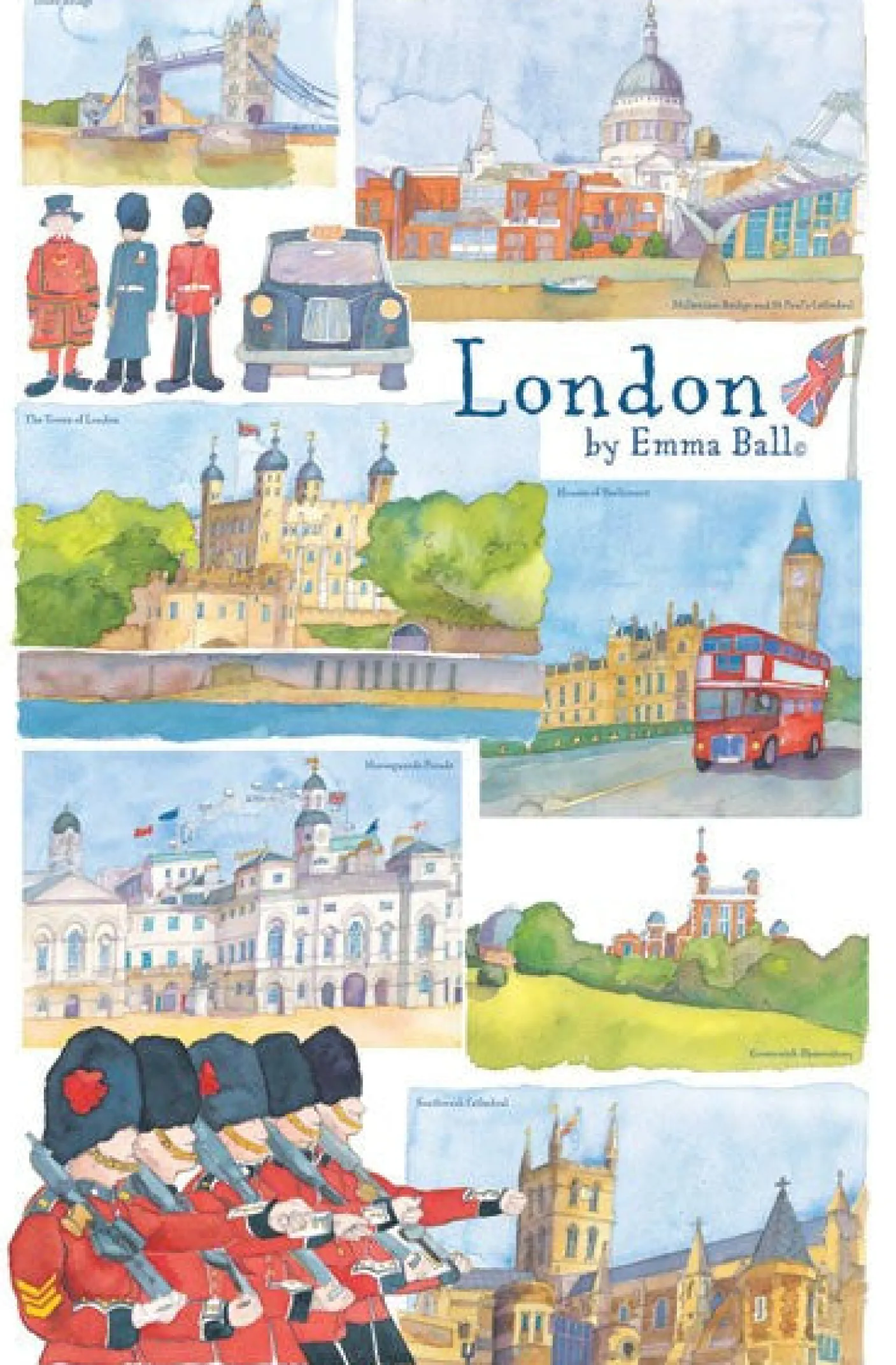 London by Emma Ball Tea Towel