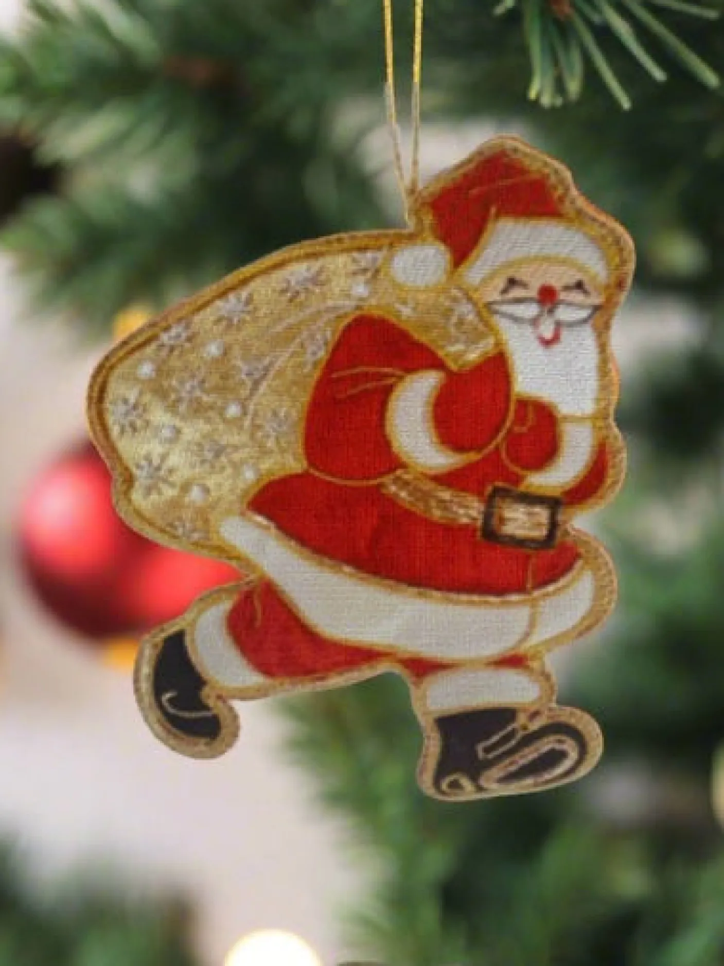 Santa with Gold Sack Decoration by Tinker Tailor London
