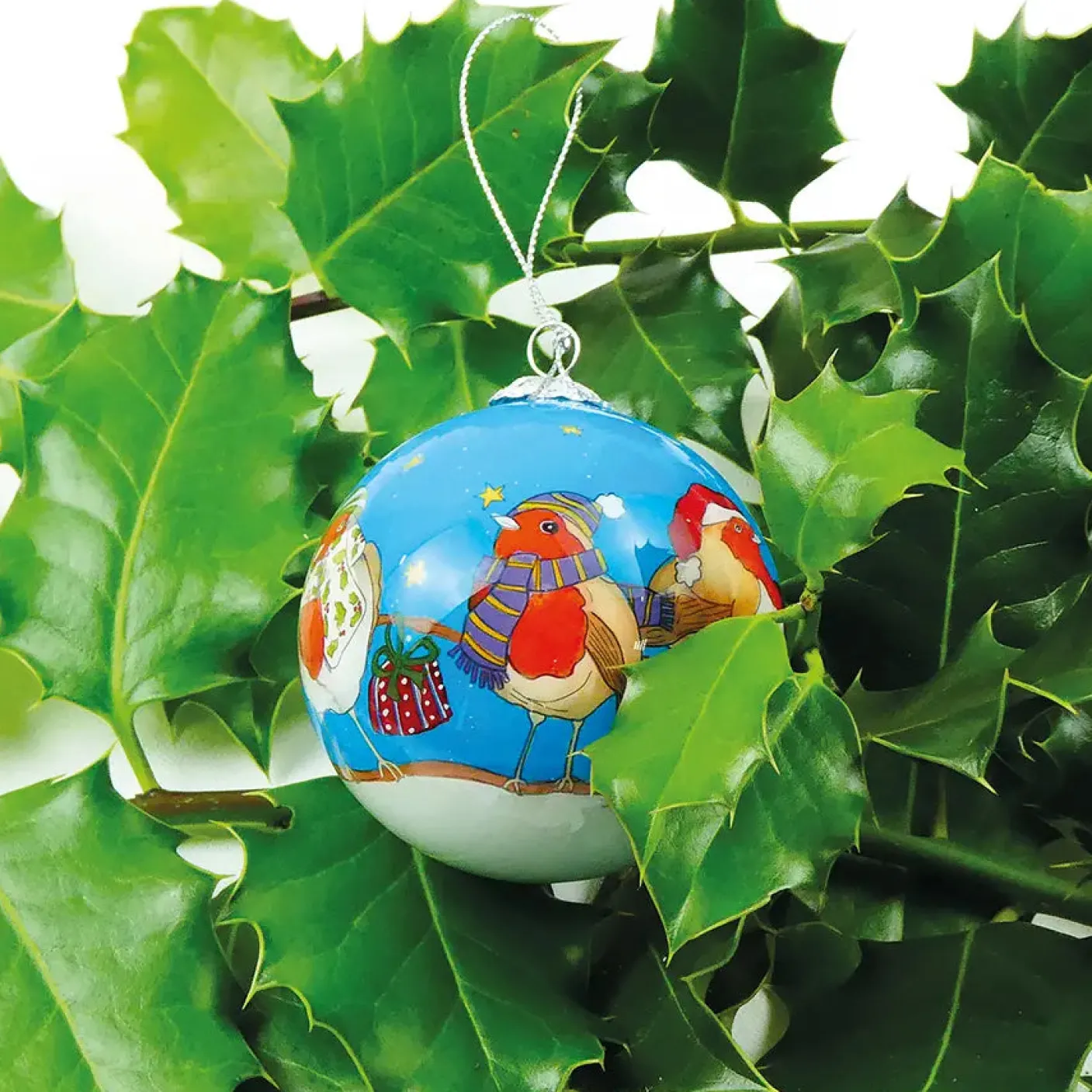 Robin Hand-painted Glass Bauble