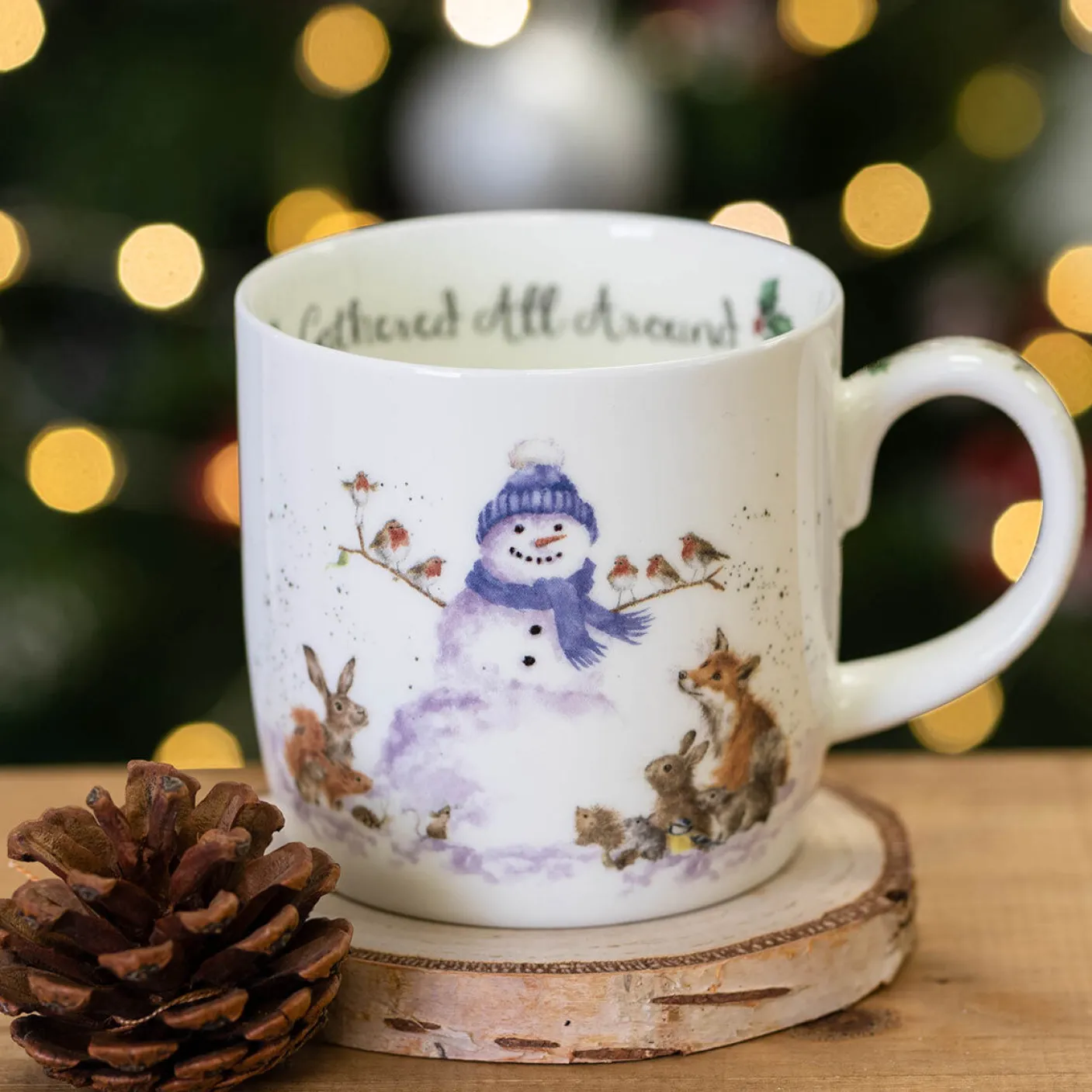 'Gathered All Around' Small Bone China Mug (11oz)