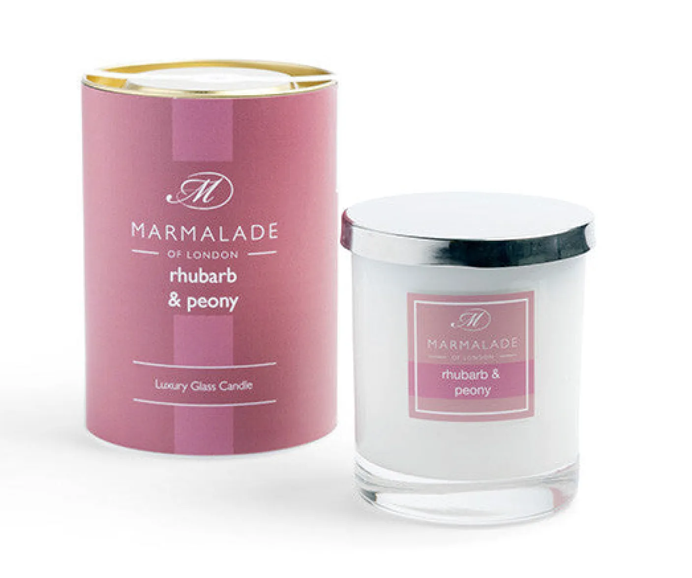 Rhubarb & Peony Glass Candle