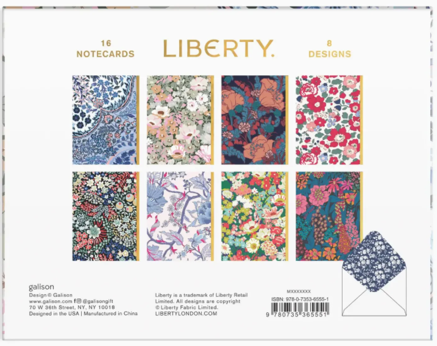 Liberty Floral- Volume 1 Boxed Set of 16 Notecards