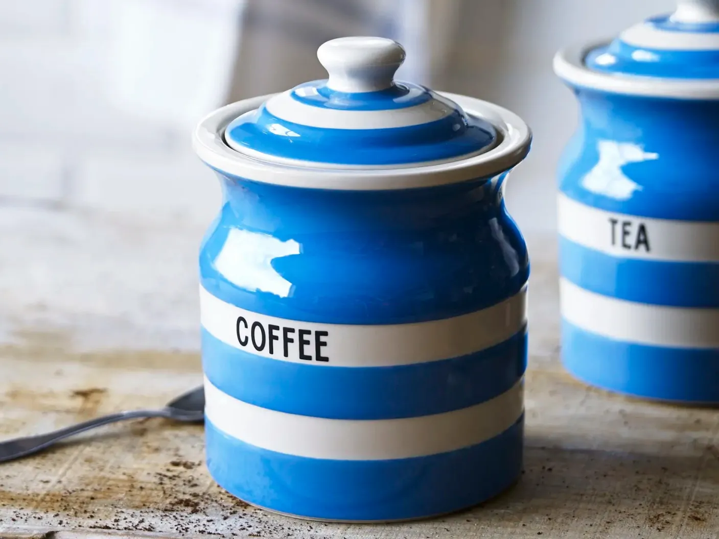 Cornishware Coffee Storage Jar-- Blue