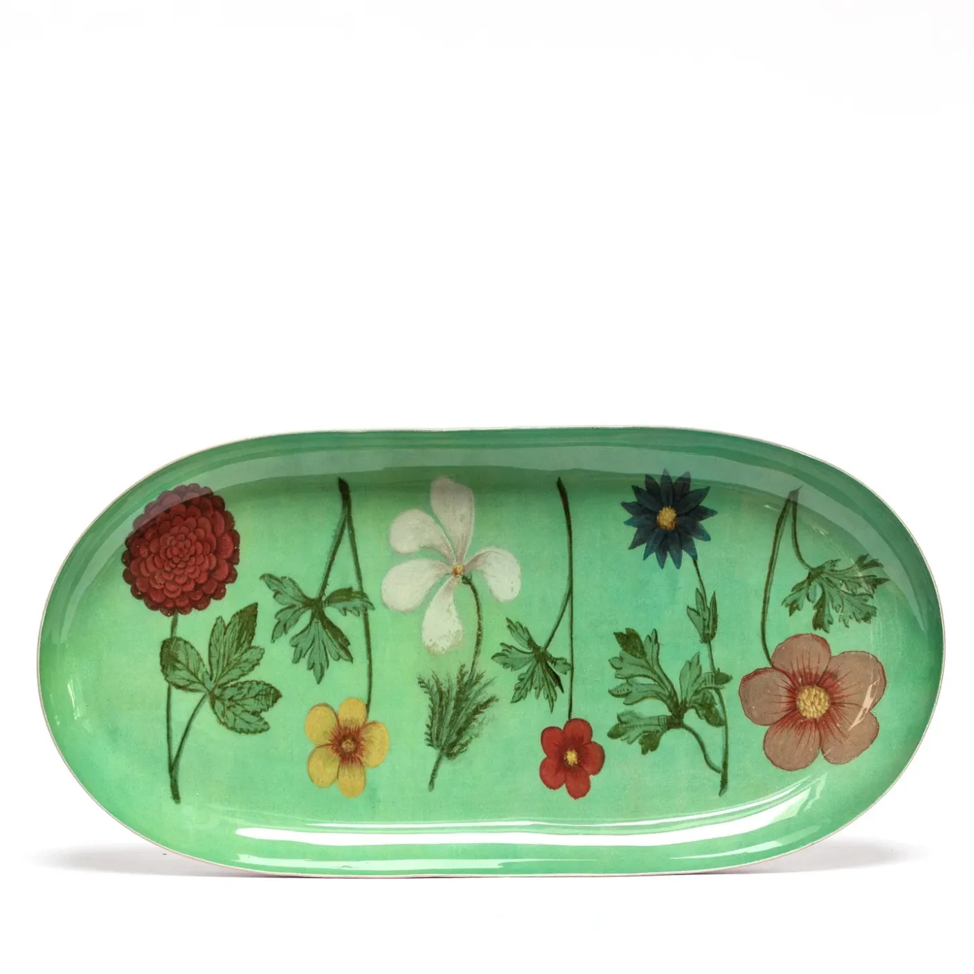 Festival of Flowers Oval Enamel Printed Tray