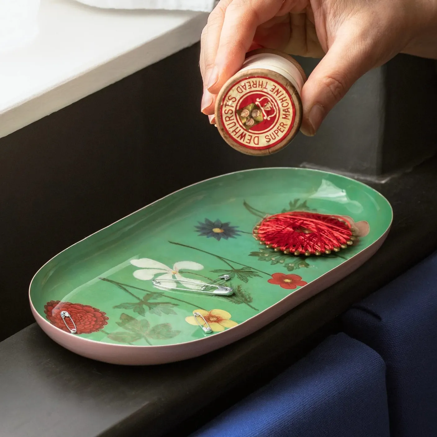 Festival of Flowers Oval Enamel Printed Tray