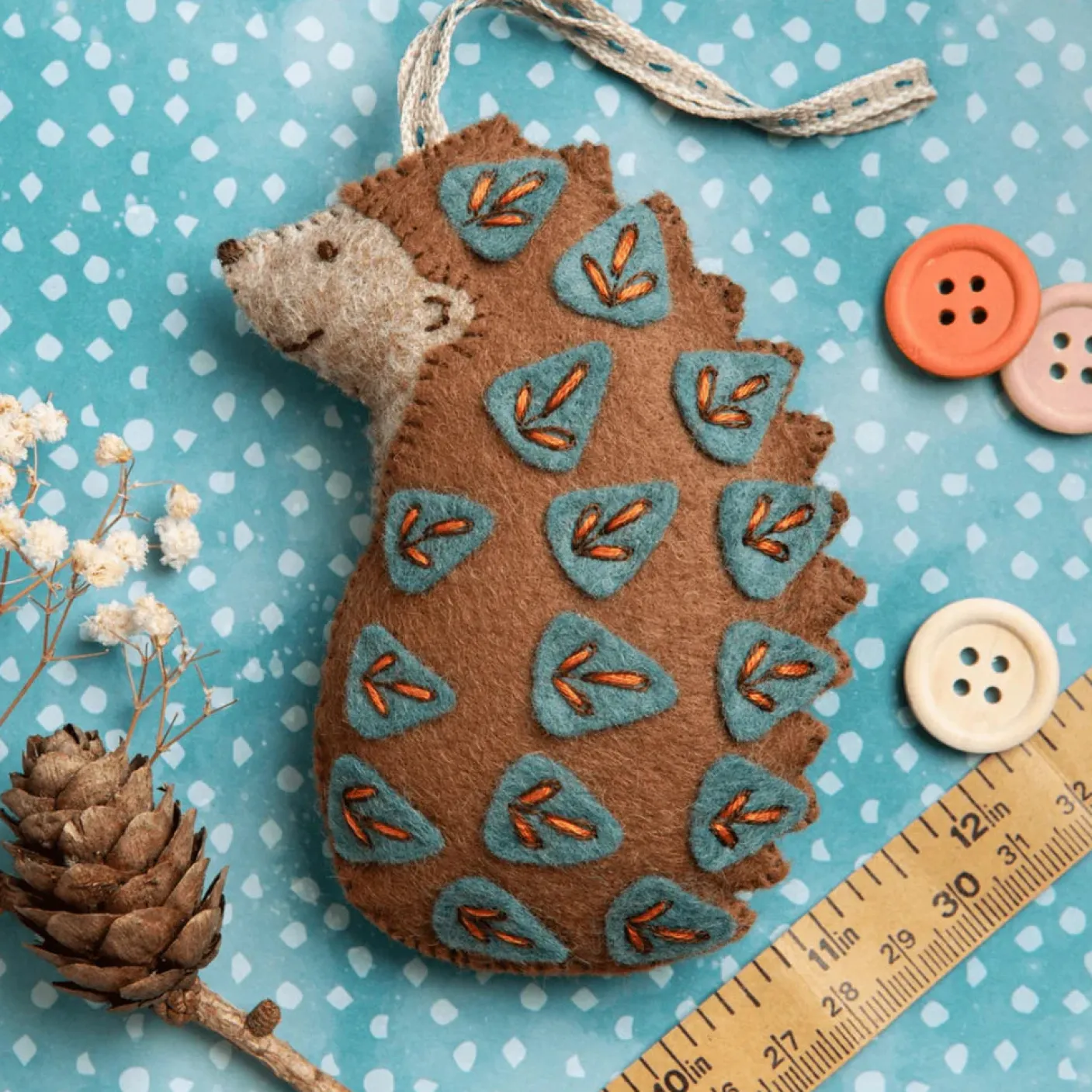 Folk Embroidered Hedgehog Craft Mini Kit