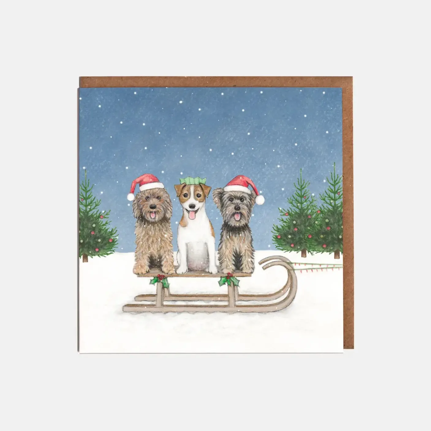 Dogs & Sleigh Christmas Card