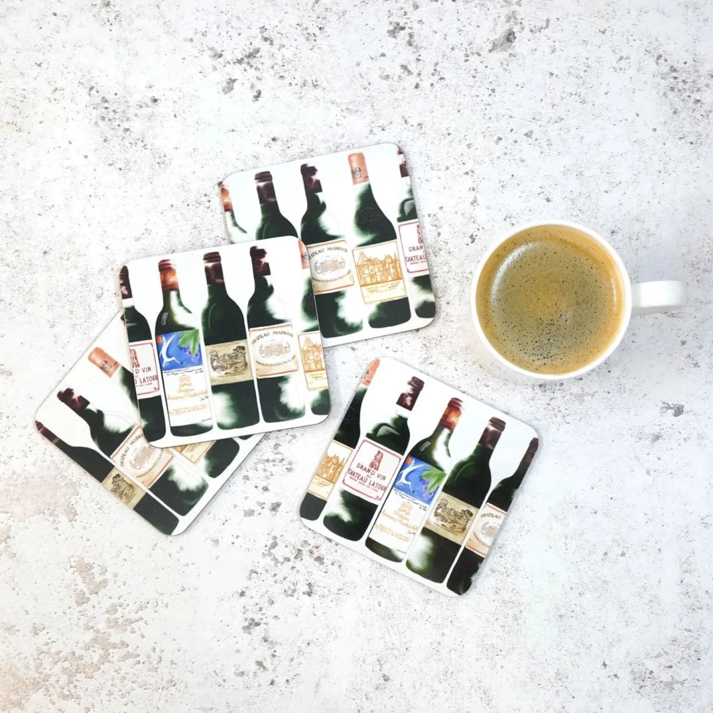 Red Bordeaux Coaster Set by Corinne Alexander