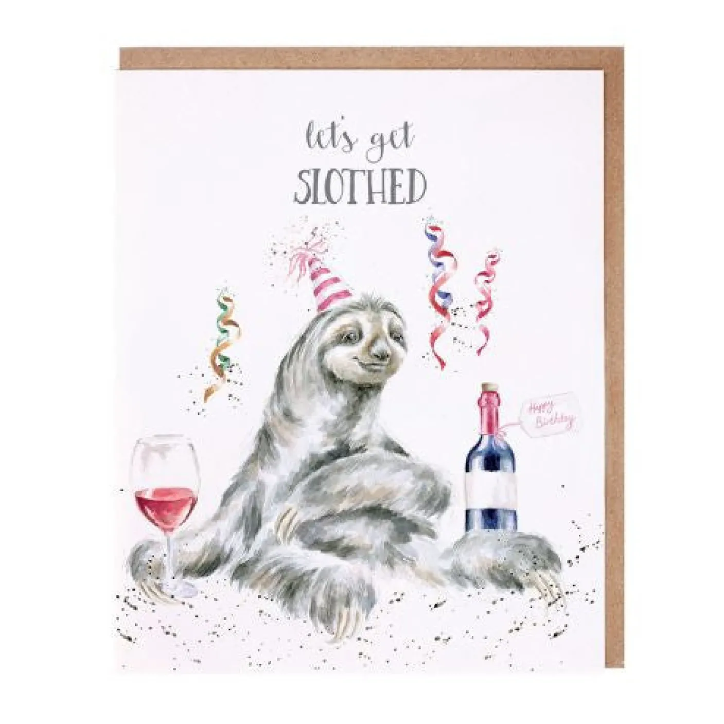 'Let's Get Slothed' Blank Greetings Card