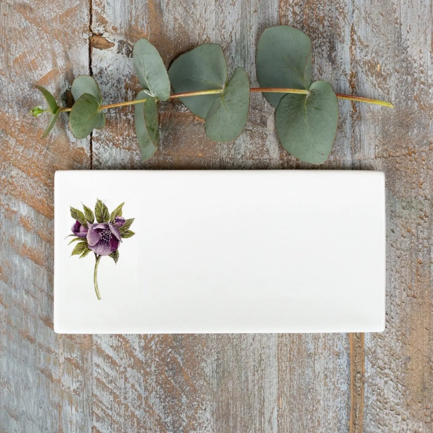 Hellebore Bone China Rectangular Soap Dish