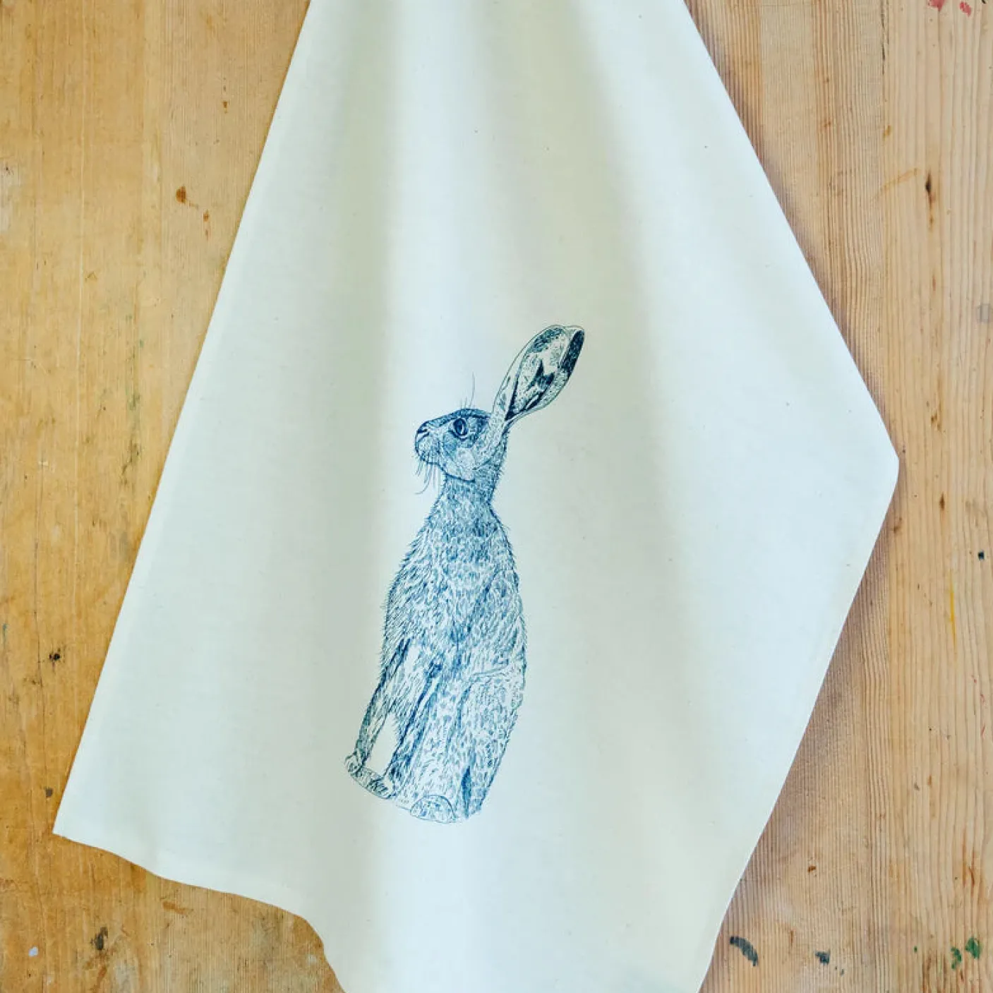 Blue Hare Tea Towel
