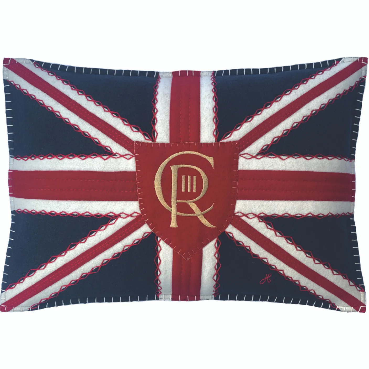 Union Jack Coronation Insignia Pillow - Shield