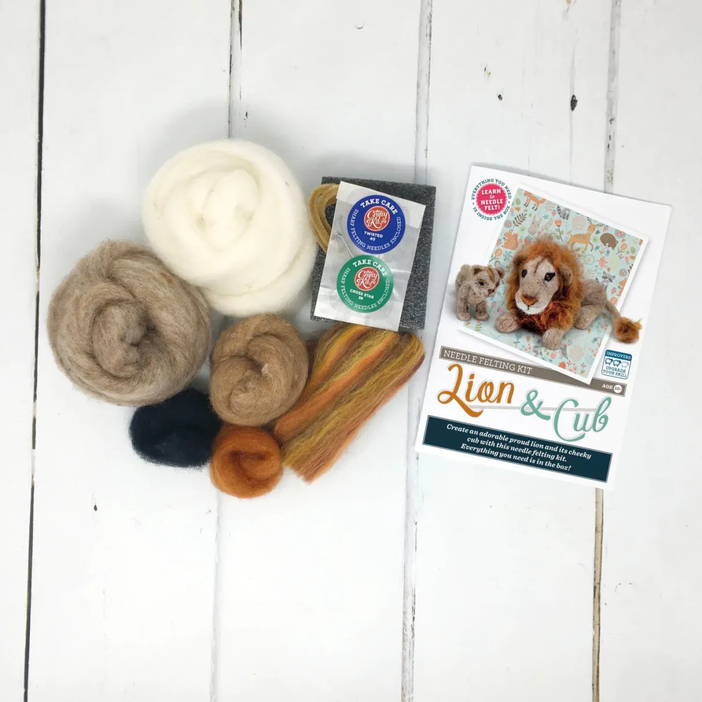 Lion & Cub Needle Felting Craft Kit