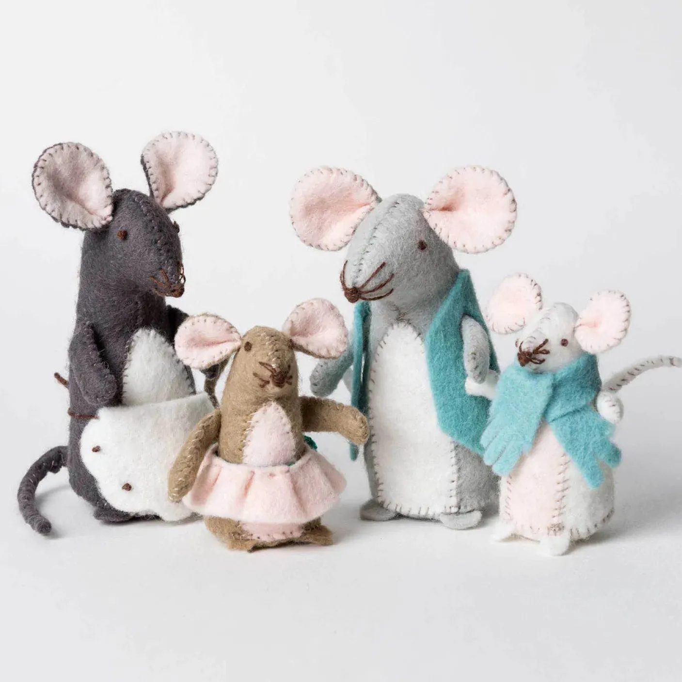 Mouse Family Wool Mix Felt Craft Kit