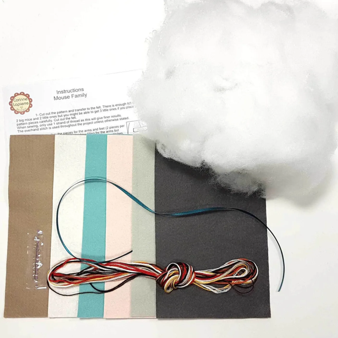 Mouse Family Wool Mix Felt Craft Kit