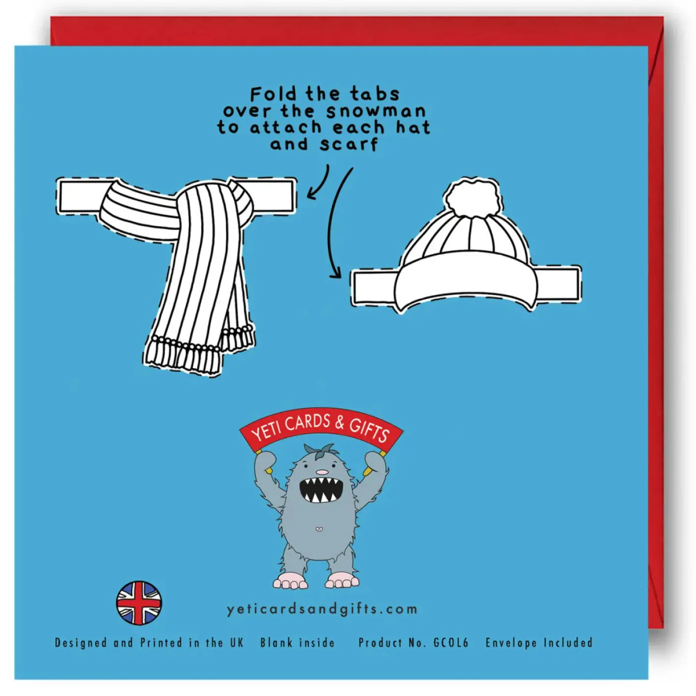 Color In & Cut Out Christmas Card - Snowman