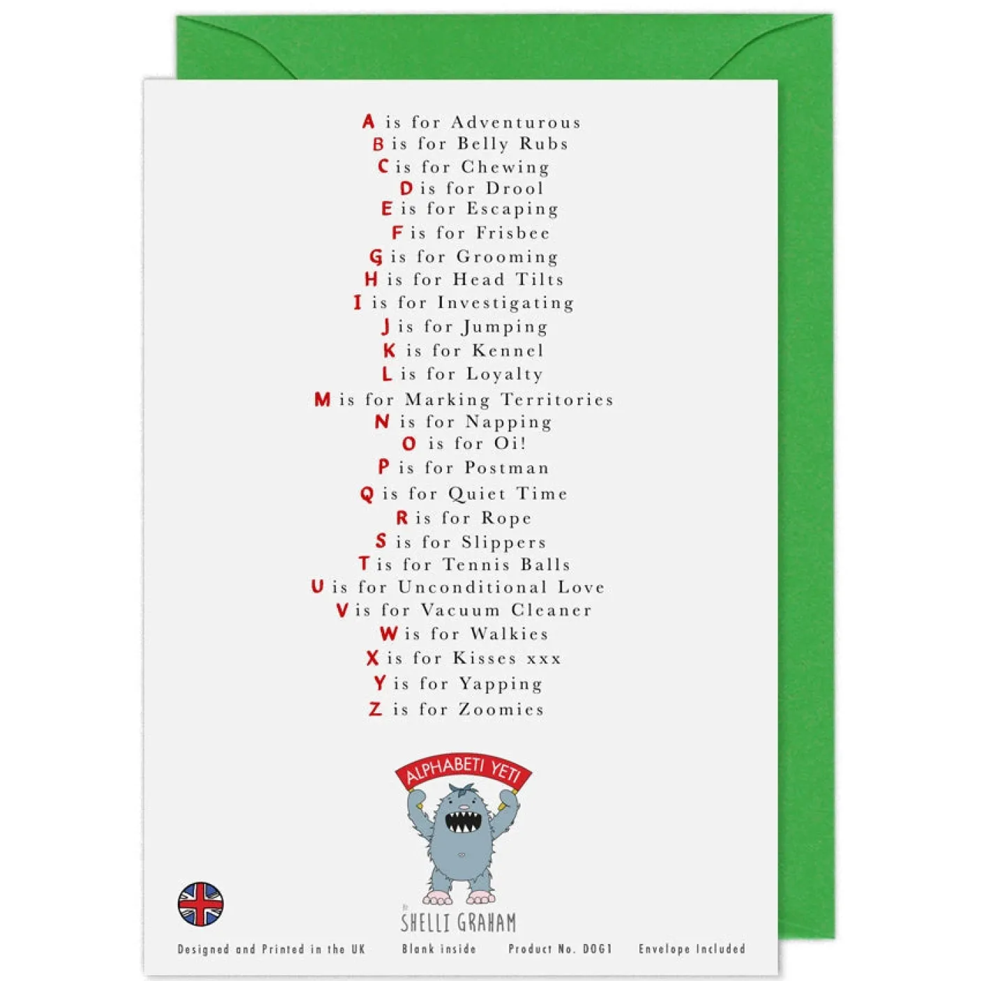 The Dog's Alphabet Greeting Card