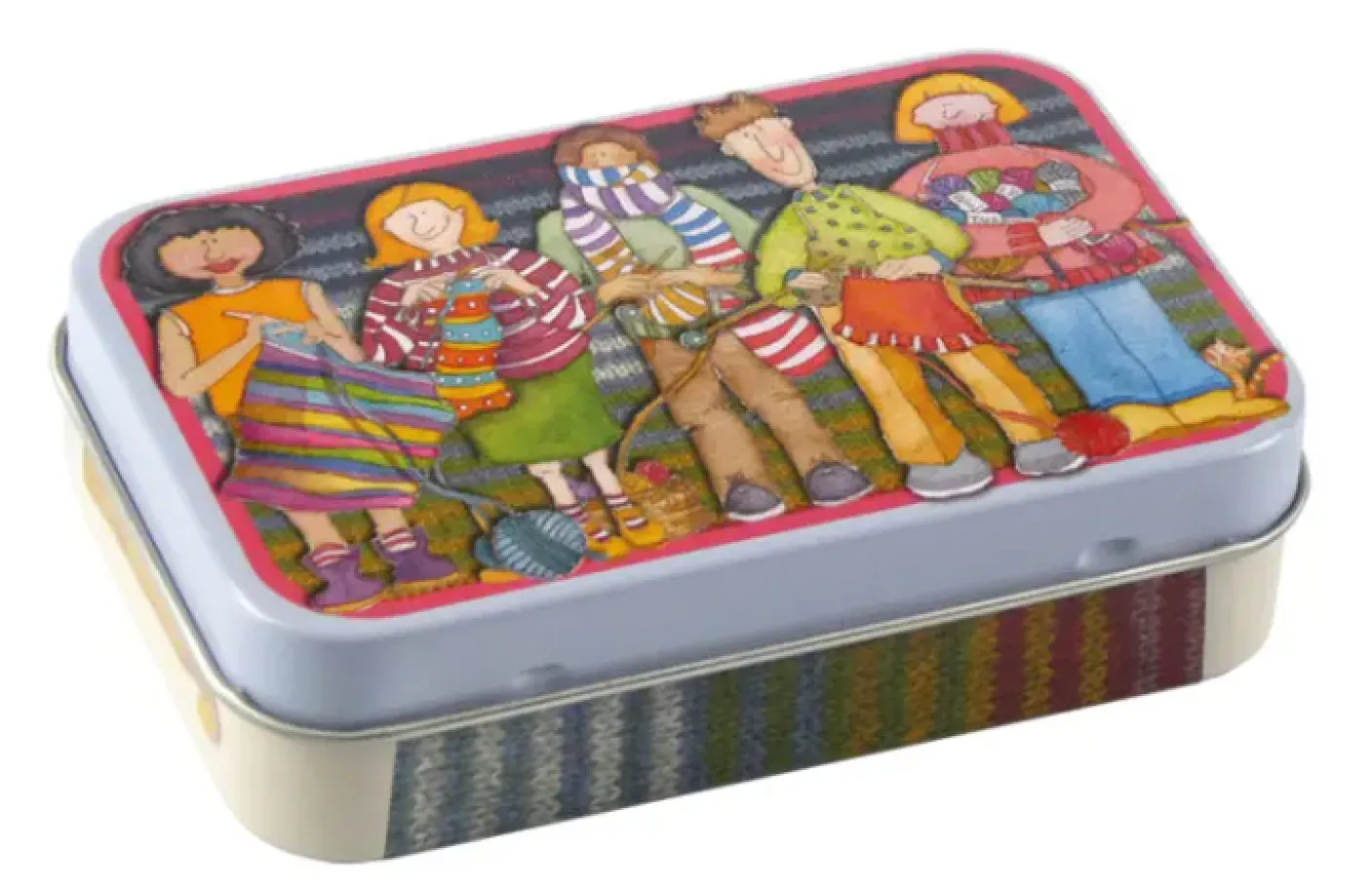 Yarn Club Hinged Small Rectangular Tin