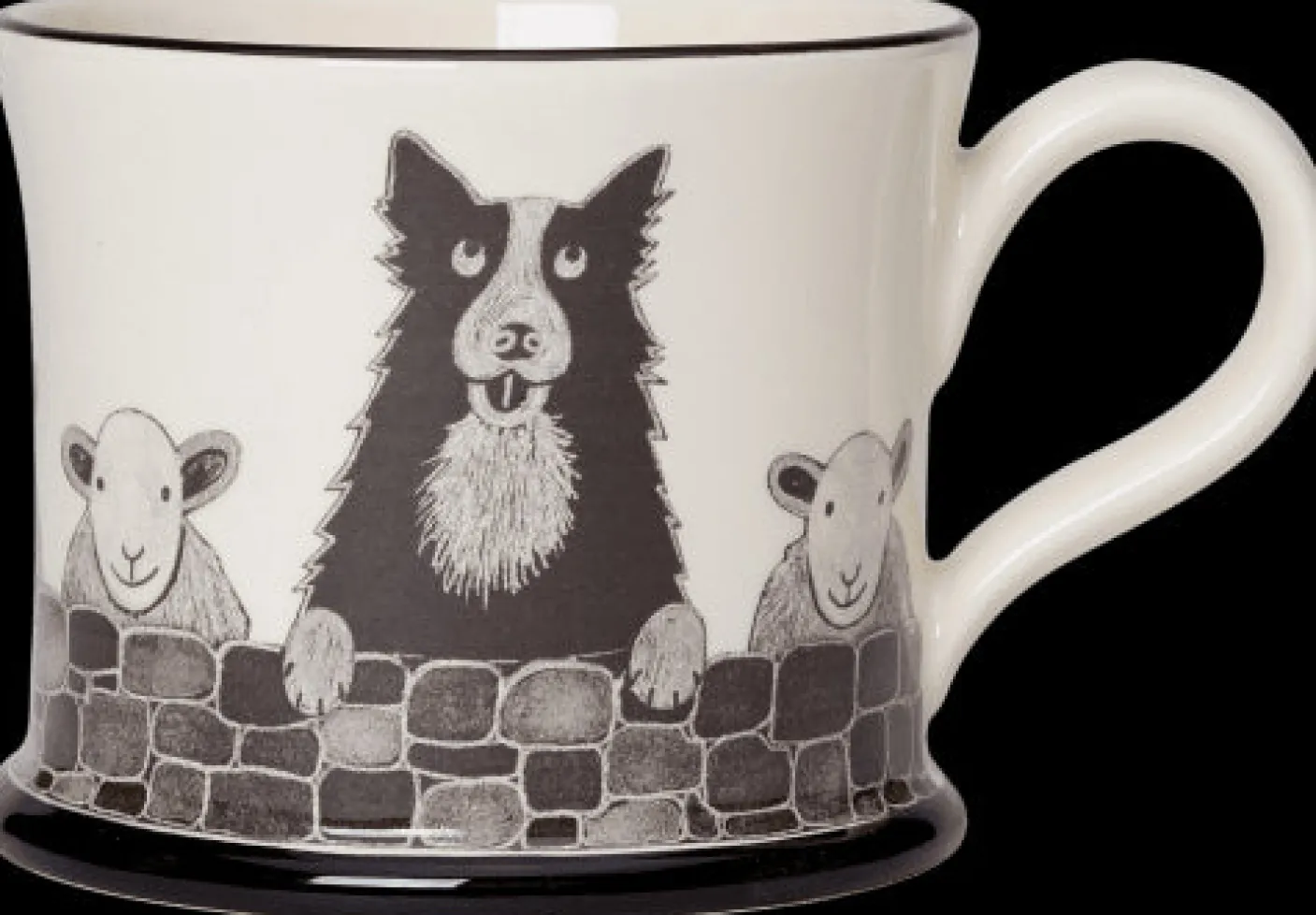 Sheep Dog Mug by Moorland Pottery