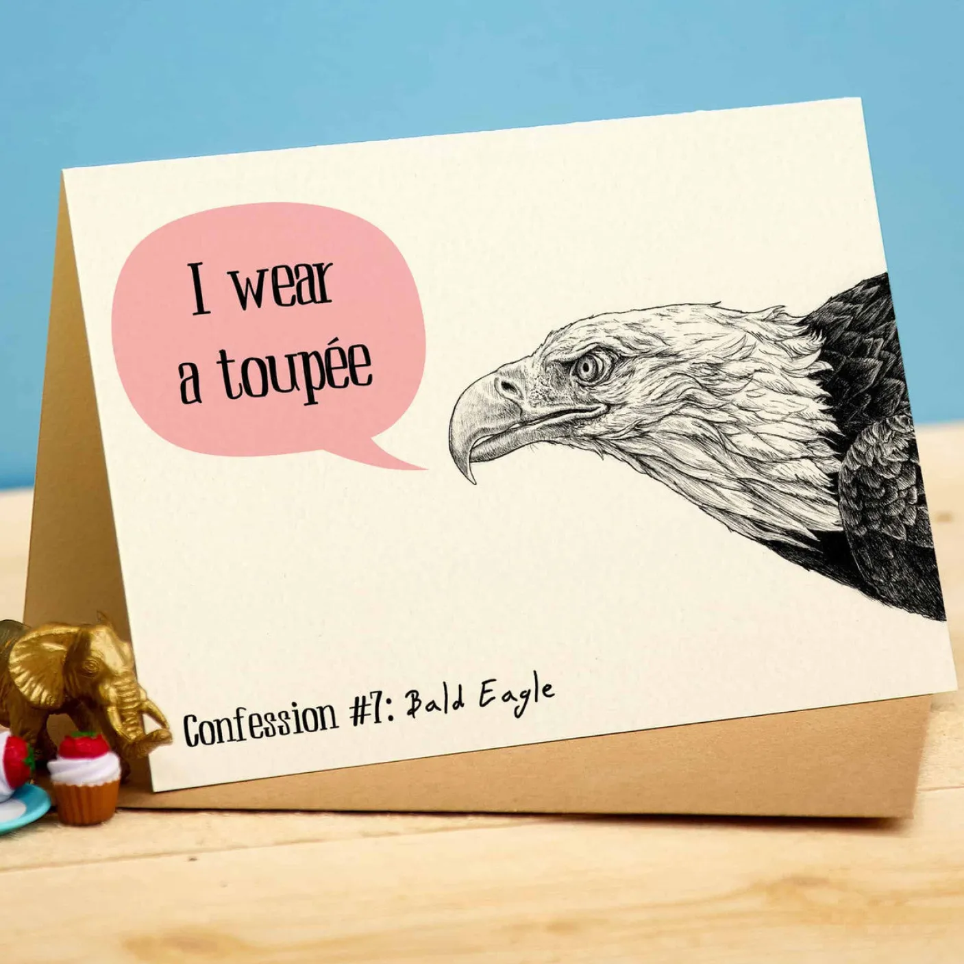 I Wear A Toupee Greetings Card