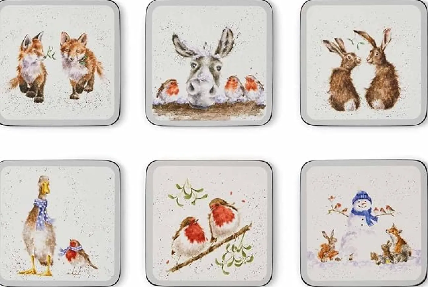 Wrendale Designs Set of 6 Winter Coasters