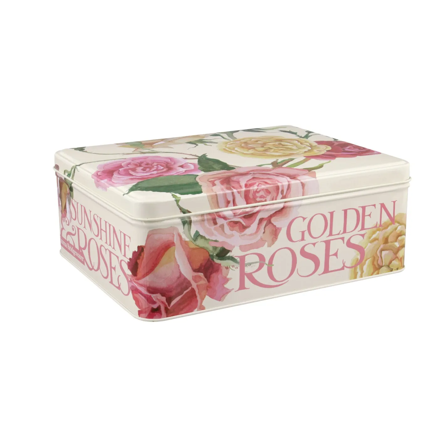 Roses All My Life Deep Rectangular Tin