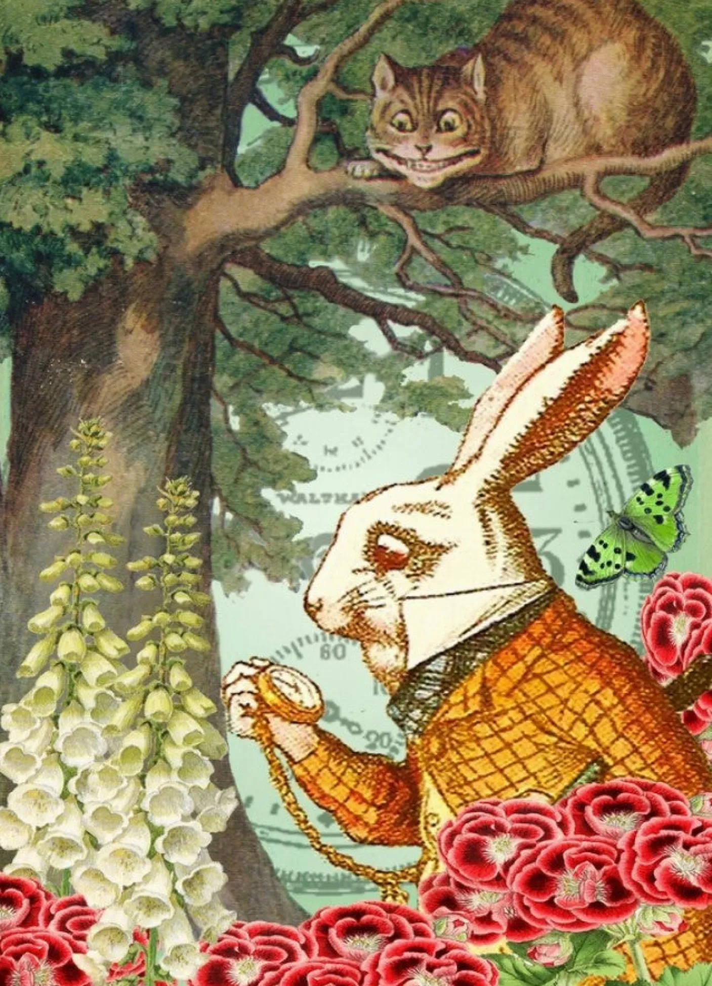 Alice In Wonderland - The Cheshire Cat Greetings Card