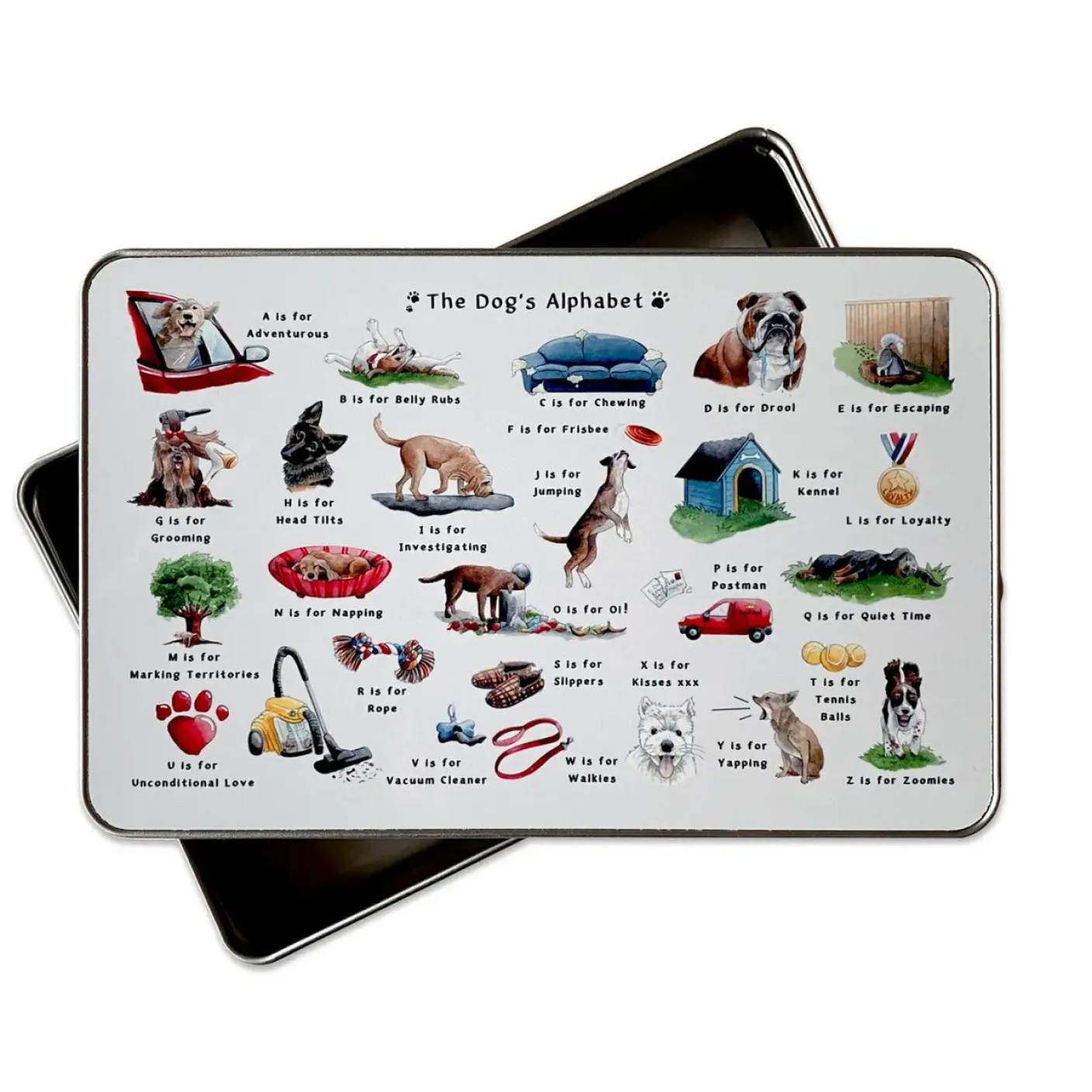 The Dog's Alphabet Storage Tin