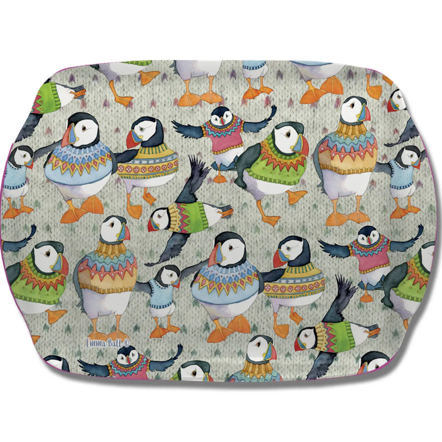 Woolly Puffins Melamine Scatter Tray