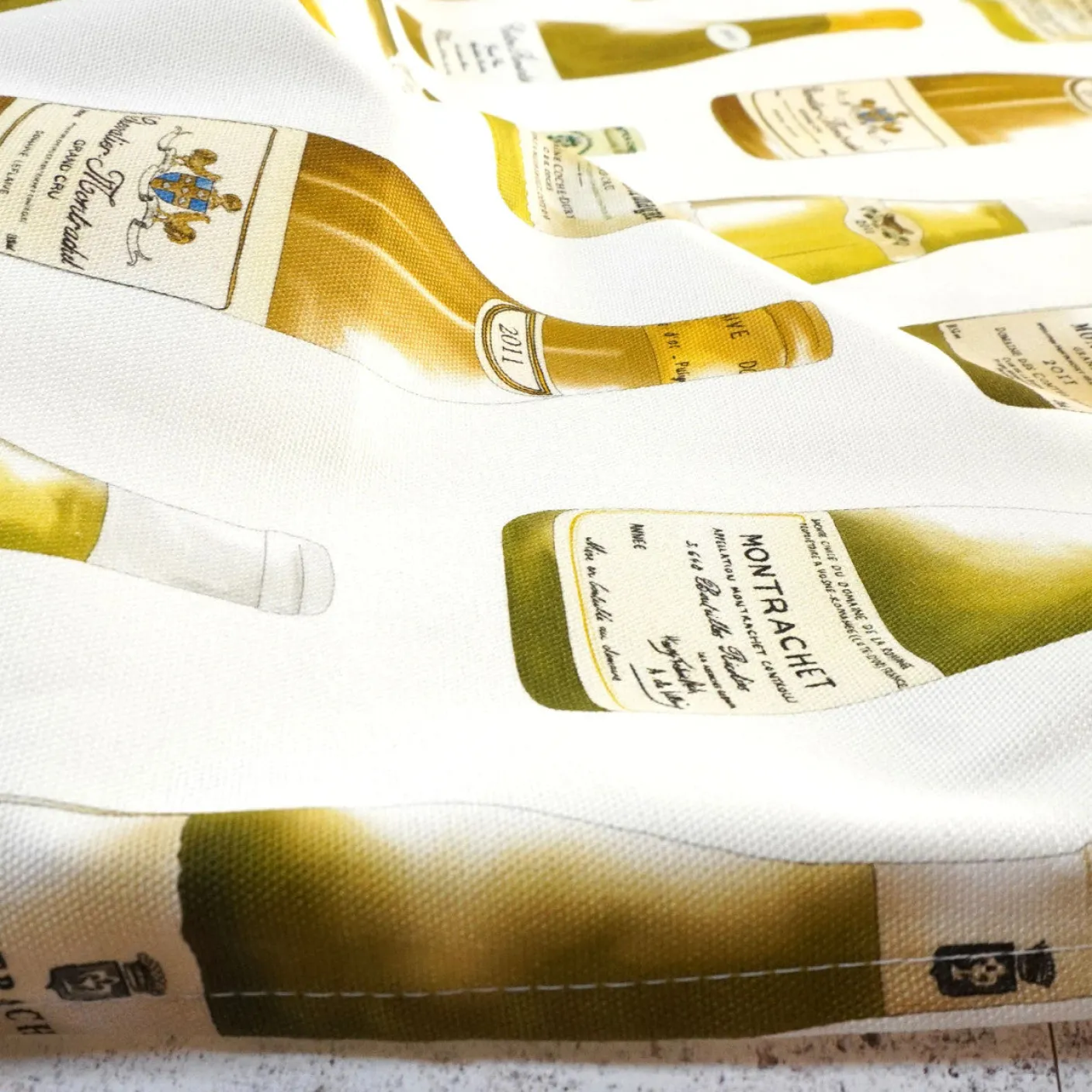 White Burgundy Tea Towel by Corinne Alexander