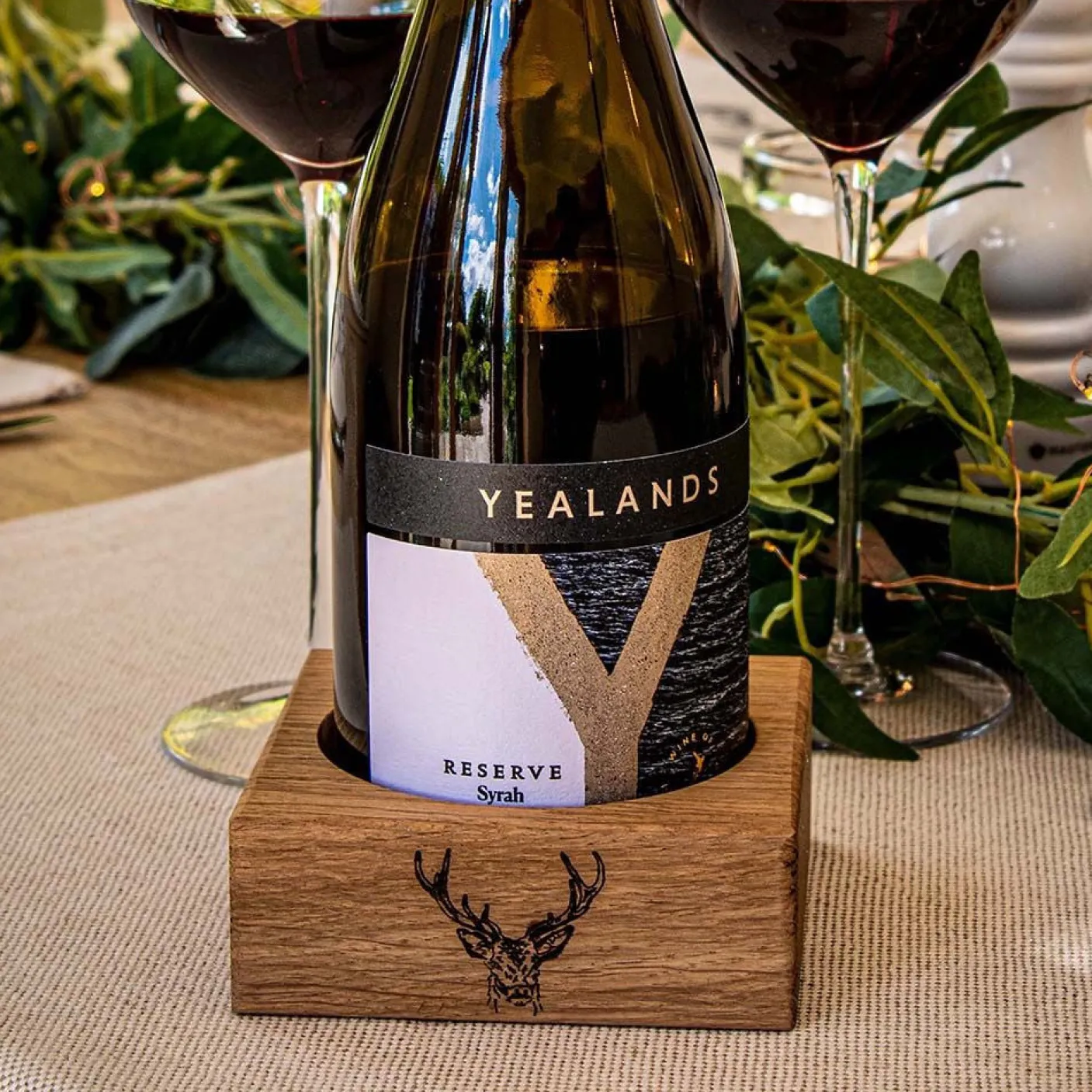 Stag Prince Oak Wine Bottle Coaster