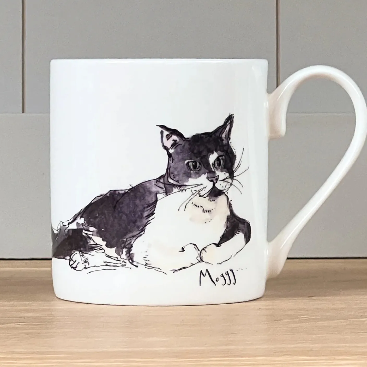 Moggy Cat Bone China Mug