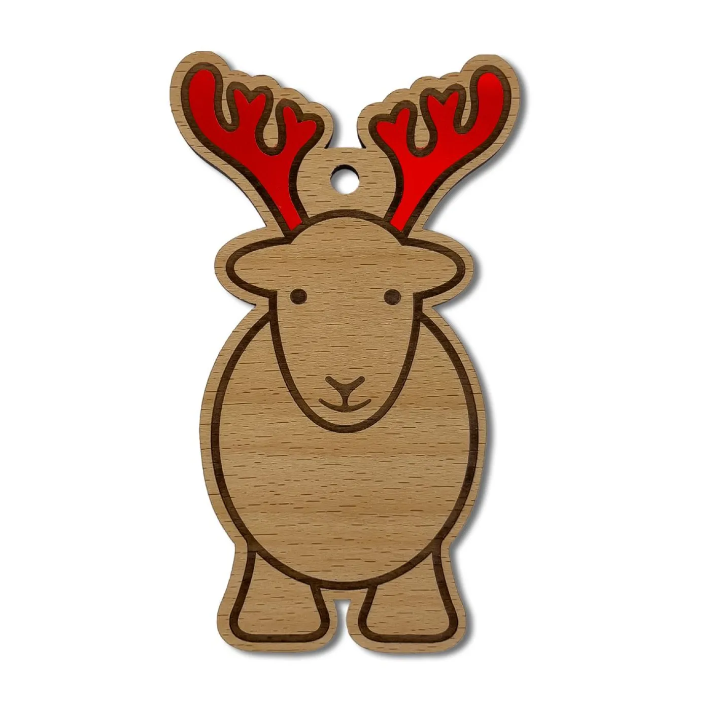 Herdy Reindeer Wooden Christmas Decoration