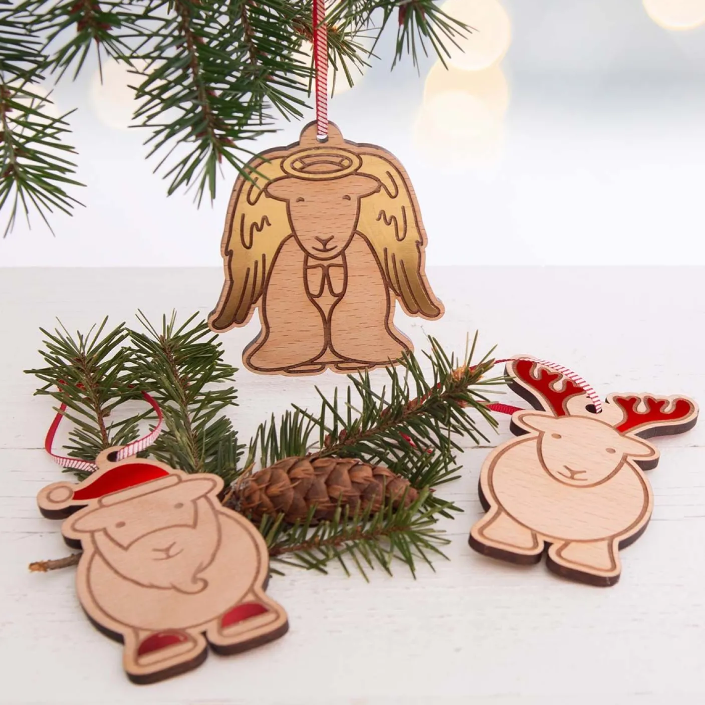 Herdy Reindeer Wooden Christmas Decoration