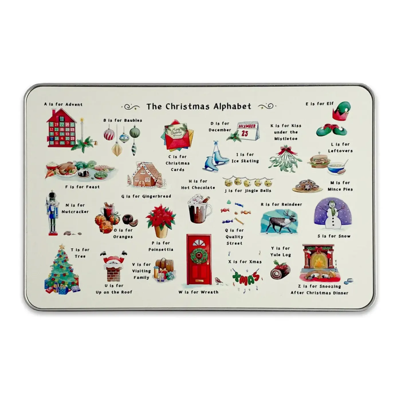 The Christmas Alphabet Storage Tin