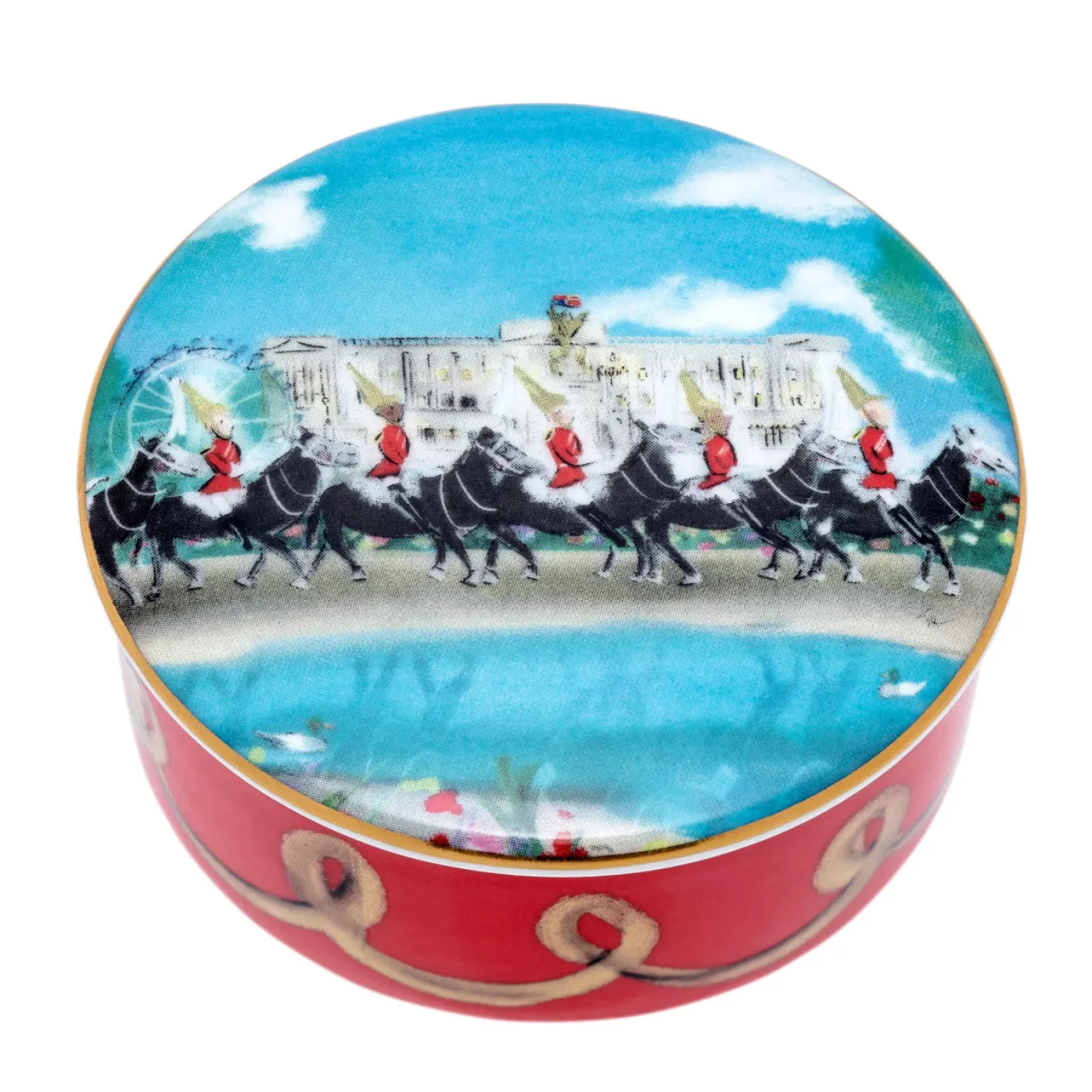 Life Guards on Parade Bone China Round Trinket Box