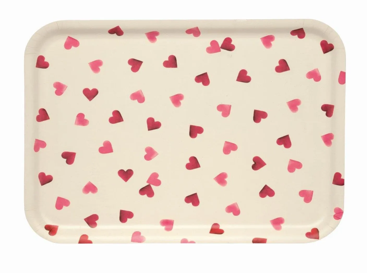 Pink Hearts Rectangular Birch Tray