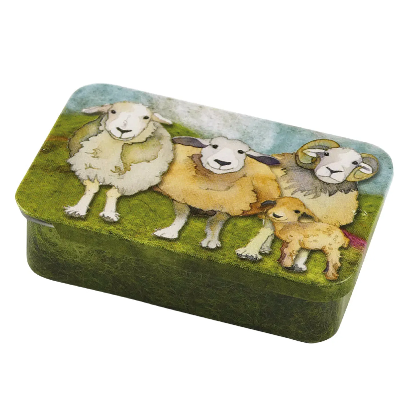 Happy Sheep Set of 6 Crochet Markers in a Pocket Tin