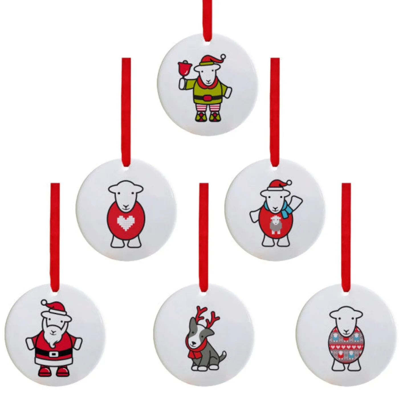 Herdy Limited Edition China Christmas Tree Decorations (Set of 6)